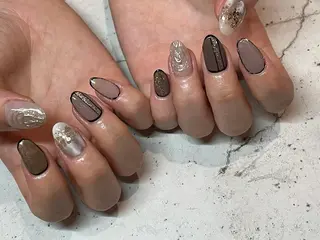 ネイル 韓国/ワンホン/長さ 出しつけ放題🎀のネイルデザイン