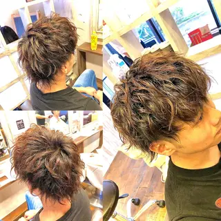 ショート パーマ カラー ヘアアレンジ メンズ 💜髪の救世主💜 MASAのヘアスタイル