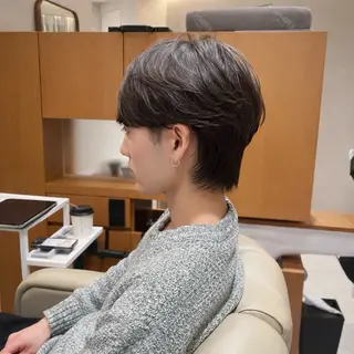 ショート パーマ メンズ ニュアンスパーマ/ レイヤー/茶屋町のヘアスタイル