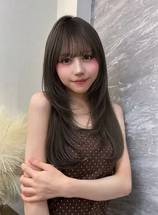 ロング カラー ヘアアレンジ 🩶透明感カラー 池袋/mei🩶のヘアスタイル