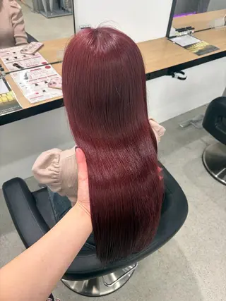 ロング カラー 💗愛され暖色💗 ピンク/レッド💗のヘアスタイル