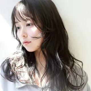 ミディアム パーマ 峠原 菜緒のヘアスタイル