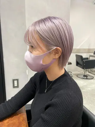 ショート カラー ブリーチ&髪質改善 TAIGAのヘアスタイル