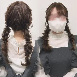 ロング ヘアアレンジ ⟡.·Fuka/ ヘアメ🎀暖色カラーのヘアスタイル