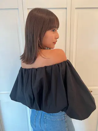 カラー ブリーチカラー🎀 韓国風/寺門美優のヘアスタイル