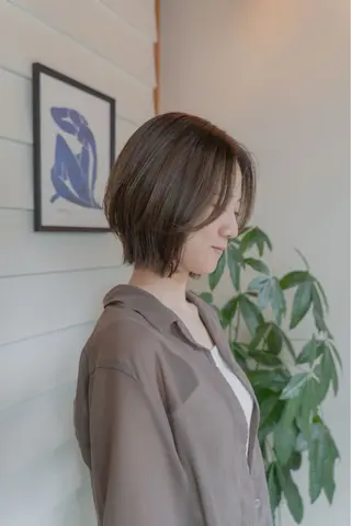 ショート カラー 〈ボブ〉縮毛矯正 船橋駅5分/鈴木杏美のヘアスタイル