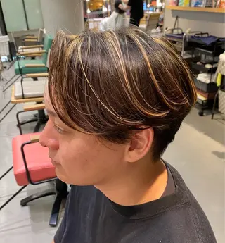 ショート カラー メンズ unopulir 景山　凌のヘアスタイル