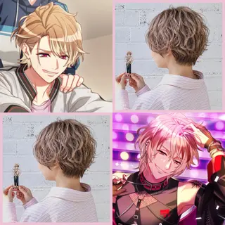 ショート カラー ズミ🦖レイヤー 艶ボブ/Wカラーのヘアスタイル