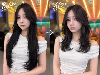 ミディアム ✨縮毛矯正✨レイヤー ホウダカズヒロのヘアスタイル