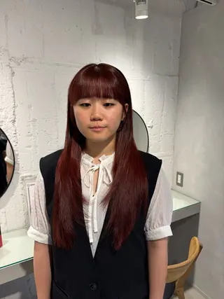 セミロング 新宿/顔周りカット +レイヤー=しずく♩のヘアスタイル