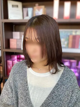 ミディアム 岡大前ハッシュカット ×髪質改善/松島大己のヘアスタイル