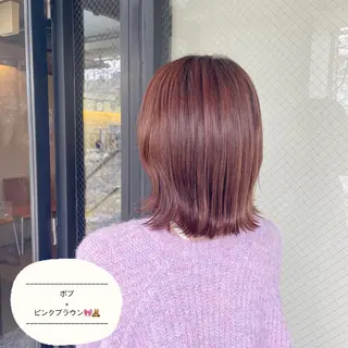 ミディアム カラー 艶髪/巻ける縮毛矯正 /髪質改善naoのヘアスタイル