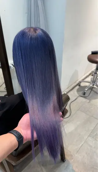 ロング カラー パーマ ヘアアレンジ ブリーチカラー🤍 颯馬🐈‍⬛のヘアスタイル