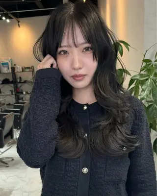 ロング カラー ヘアアレンジ アンドウ ユウ/ レイヤーカット/韓国のヘアスタイル