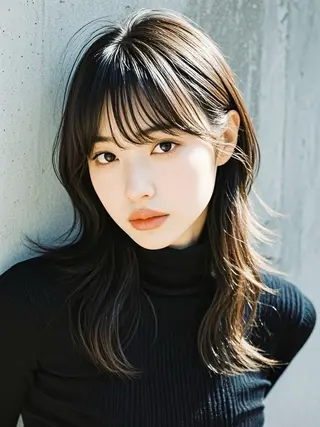 セミロング ウルフカット 811 大阪梅田 ウルフのヘアスタイル
