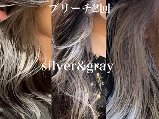 ミディアム カラー ブリーチなしダブル カラー縮毛矯正　下野のヘアスタイル