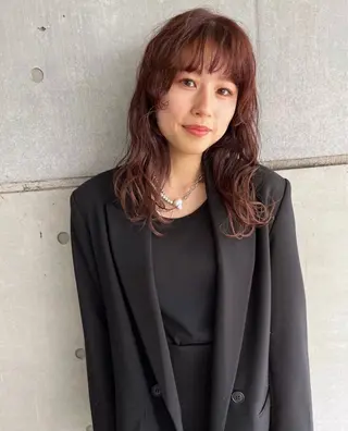 ロング カラー 暖色カラー/ピンク カラー/HARUKAのヘアスタイル