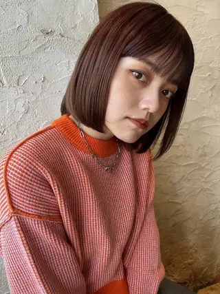 ショート YASU🍎CUT 赤系カラー/ヘアケアのヘアスタイル