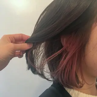 ミディアム カラー RINA🧤 デザインとボブのヘアスタイル