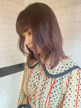 ミディアム カラー io濱川 遥のヘアスタイル