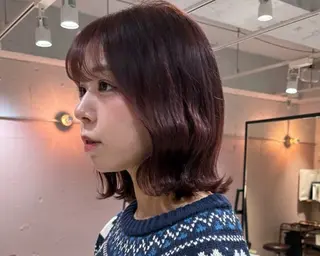ミディアム カラー mei|顔まわり ×透明感カラーのヘアスタイル