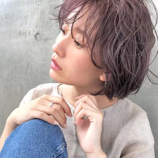 ショート カラー パーマ ヘアアレンジ 【ダメージレス施術】 【透明感】北村 拓也のヘアスタイル