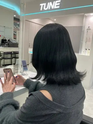 ミディアム カラー ヘアアレンジ 💓色落ちまで綺麗な 垢抜けカラー💓のヘアスタイル