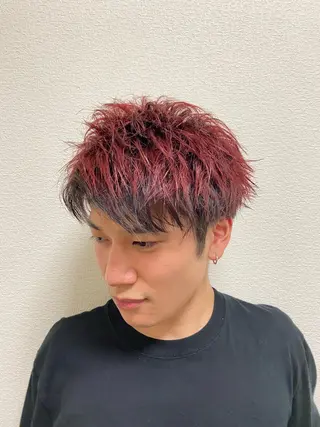 メンズ フェザーパーマメンズ ピンパーマ京都駅前のヘアスタイル