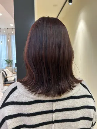 セミロング カラー hubhair レイヤー/透明感のヘアスタイル