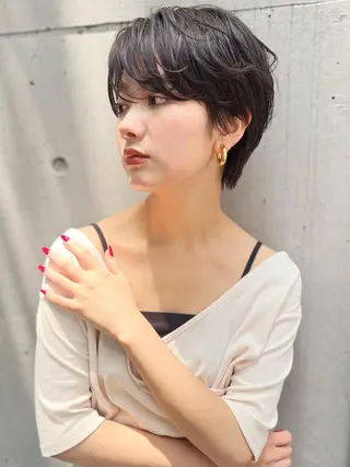 ショート パーマ ショート/ボブ/縮毛 三上達大のヘアスタイル