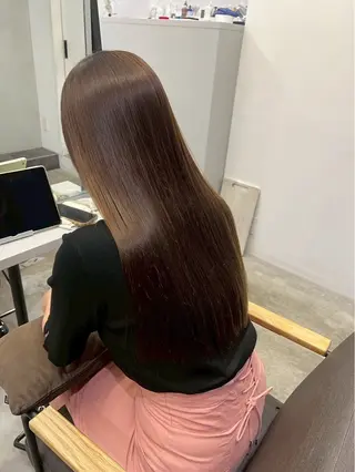 ロング パーマ 韓国×艶ハイトーンが かわいい✨️リオ🍒のヘアスタイル