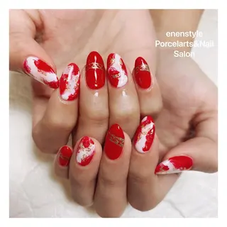 ミディアム ネイル 🐾enen style 🐾のネイルデザイン