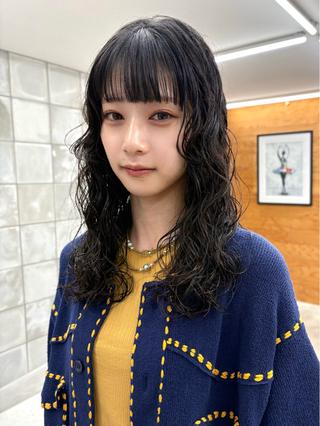 セミロング パーマ tuco 森田浩平のヘアスタイル