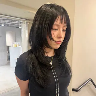 ロング カラー 顔周りレイヤー꙳⋆ ミディアム⌇SAKIのヘアスタイル