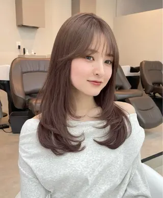 ロング お顔まわりカット たなかちなみ🦤♡のヘアスタイル