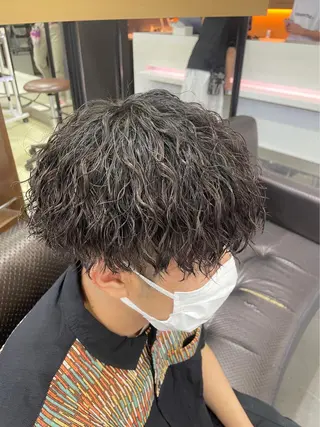 パーマ メンズ 波巻き/シャドウ/ レイヤー/ボブ航太のヘアスタイル