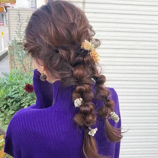 ロング カラー ヘアアレンジ ilo レイナのヘアスタイル