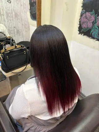 セミロング カラー はやと【エクステ ×ブリーチ特化】のヘアスタイル