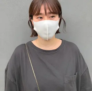 ショート ボブ♡柔らかいカラー 實松栞理のヘアスタイル