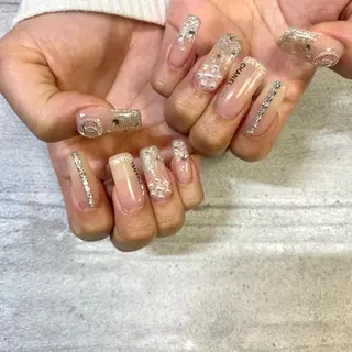 ロング カラー パーマ ヘアアレンジ メンズ キッズ ネイル マツエク・マツパ アイブロウ 今福鶴見ネイル 8(エイト)のネイルデザイン