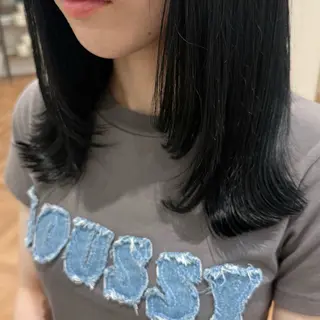 ミディアム カラー ヘアアレンジ キヨミ 韓国レイヤーカットのヘアスタイル