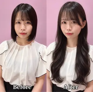 ロング シール+ちび編み込み エクステ/梅田のヘアスタイル