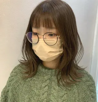 セミロング カラー hubhair レイヤー/透明感のヘアスタイル