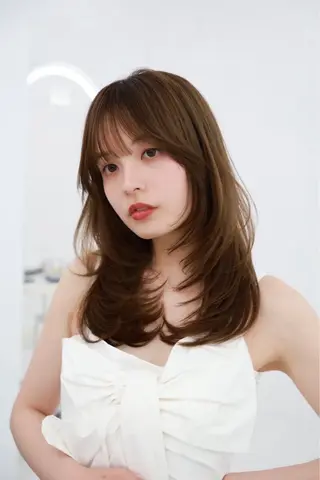 セミロング 韓国レイヤー/艶髪 /miyu🩰🎀のヘアスタイル