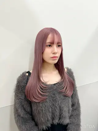 ロング カラー ヘアアレンジ 💖韓国ヘアの匠 💖TAKUMI💖のヘアスタイル
