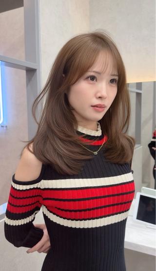 ミディアム カラー レイヤーダブルカラー KYONのヘアスタイル