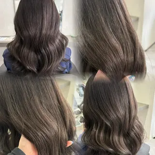 ミディアム カラー ヘアアレンジ 透明感カラー/顔周り カット🌸サクラ🌸のヘアスタイル