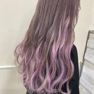 カラー エクステ ハイトーン 💭黒崎ハルカのヘアスタイル