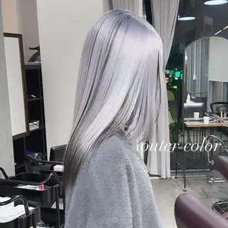 セミロング カラー 💜ハイトーン💛 マジカルかいちゃんのヘアスタイル