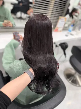 ロング カラー ラベンダー💜グレー 🩶ミント🩵のヘアスタイル